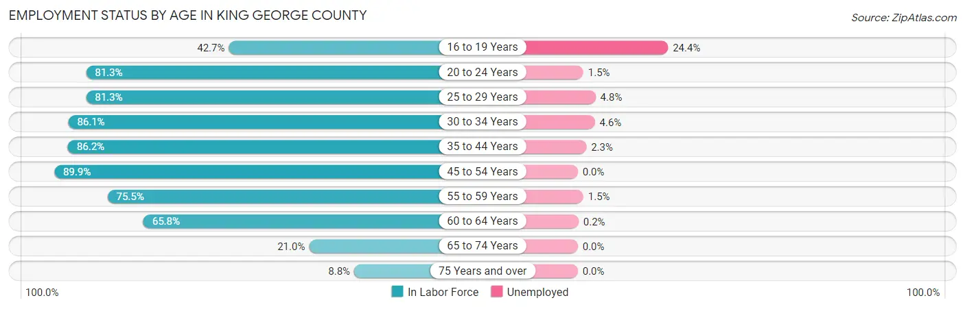 Employment Status by Age in King George County