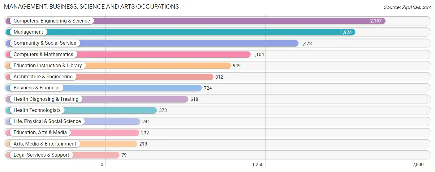 Management, Business, Science and Arts Occupations in King George County