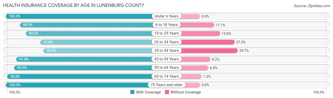 Health Insurance Coverage by Age in Lunenburg County