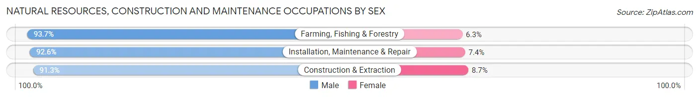 Natural Resources, Construction and Maintenance Occupations by Sex in Montgomery County