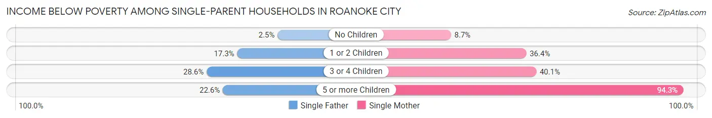 Income Below Poverty Among Single-Parent Households in Roanoke City