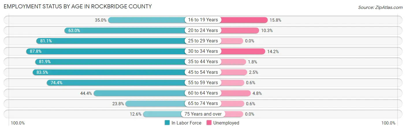 Employment Status by Age in Rockbridge County