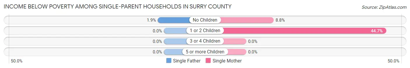 Income Below Poverty Among Single-Parent Households in Surry County