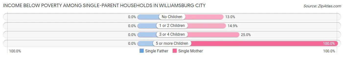 Income Below Poverty Among Single-Parent Households in Williamsburg City
