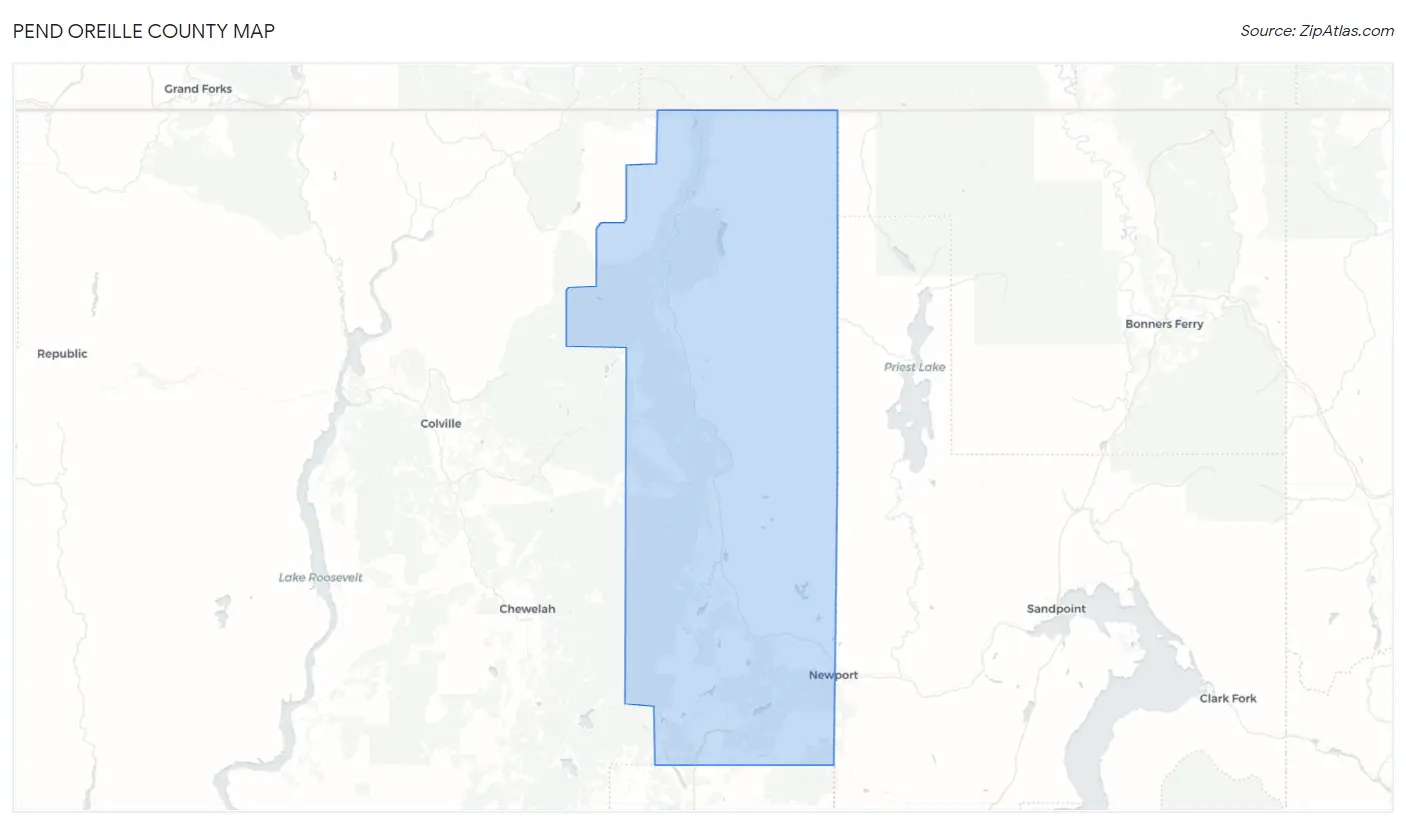 Pend Oreille County Map