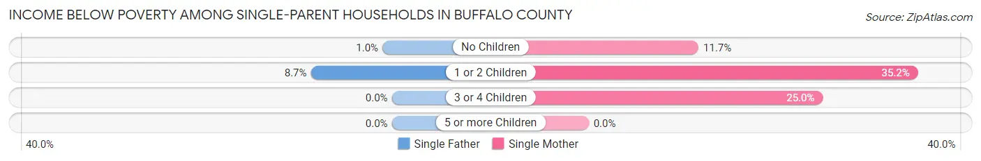 Income Below Poverty Among Single-Parent Households in Buffalo County