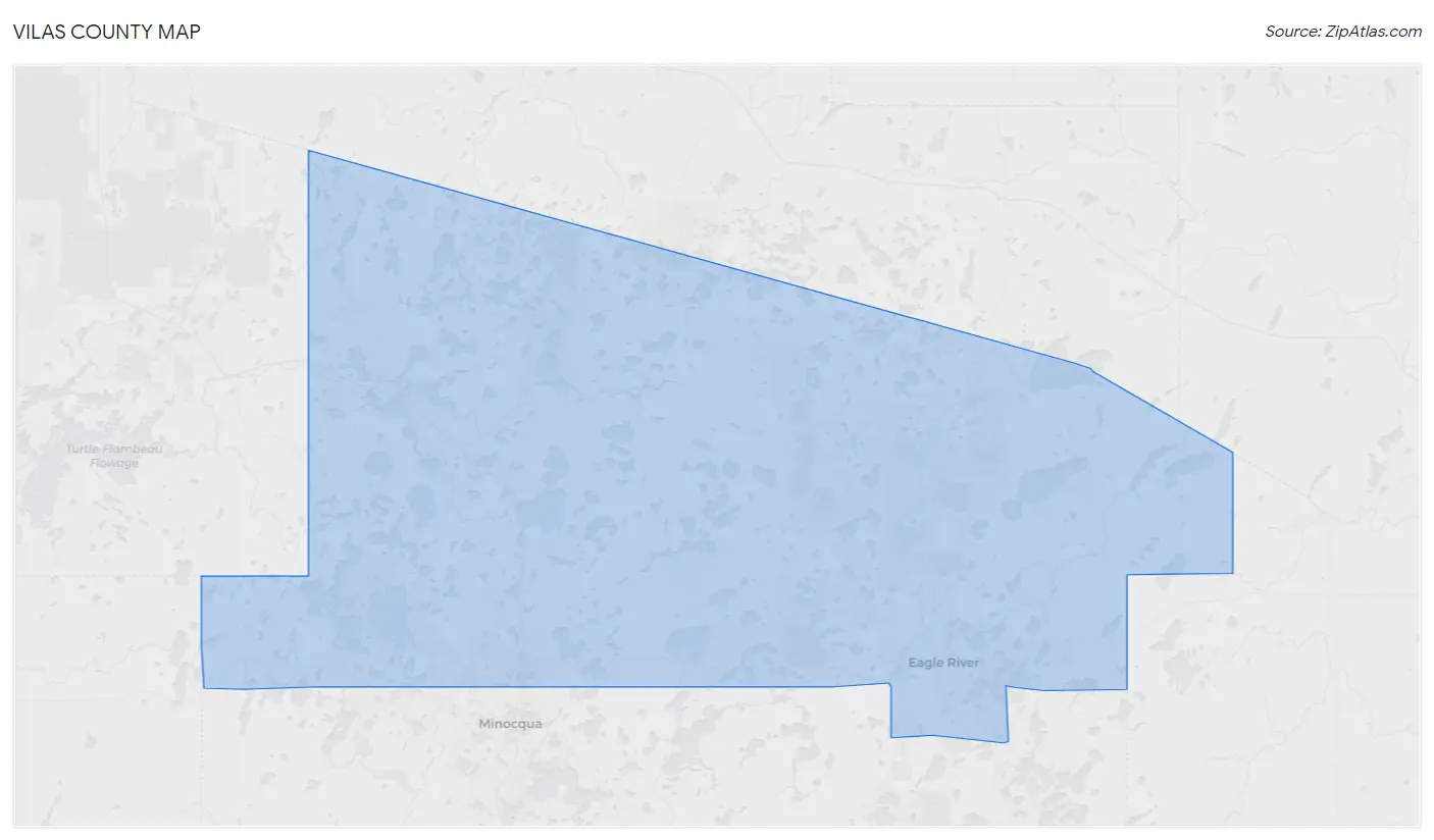 Vilas County Map