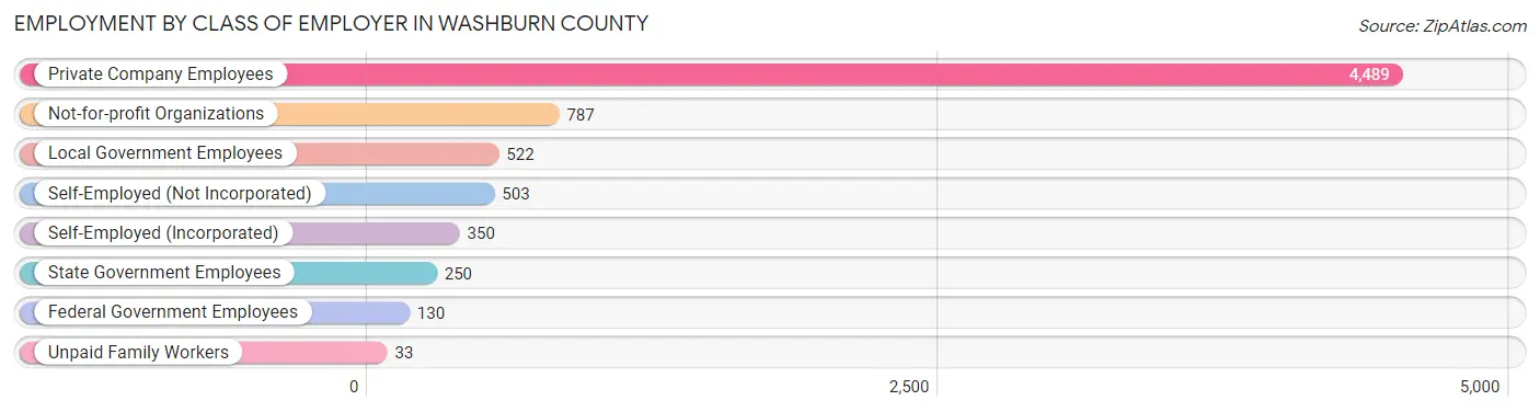 Employment by Class of Employer in Washburn County