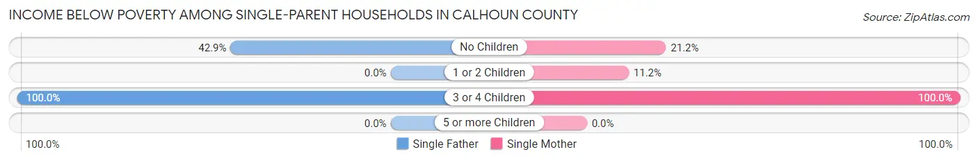 Income Below Poverty Among Single-Parent Households in Calhoun County