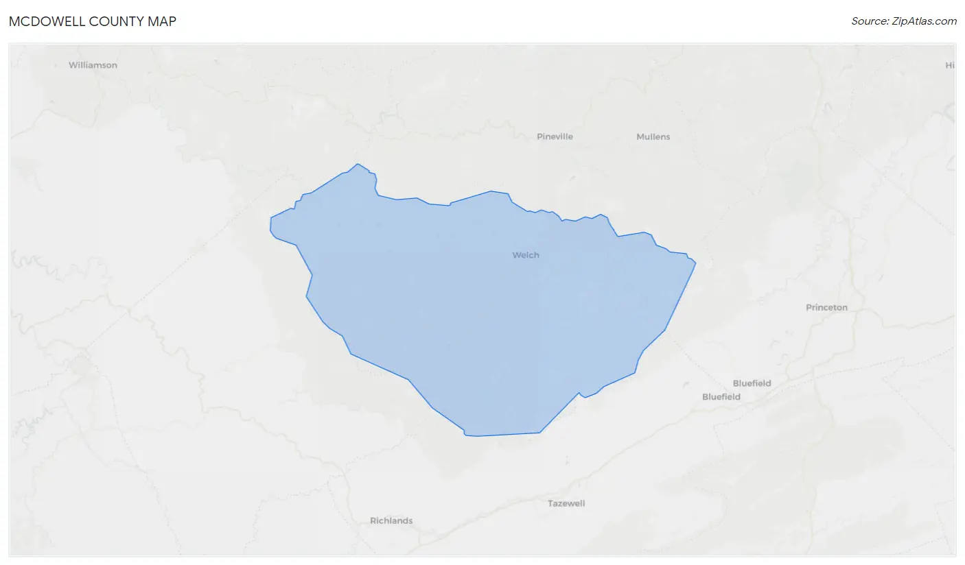 McDowell County Map