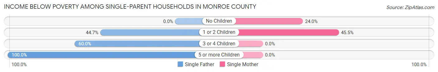 Income Below Poverty Among Single-Parent Households in Monroe County