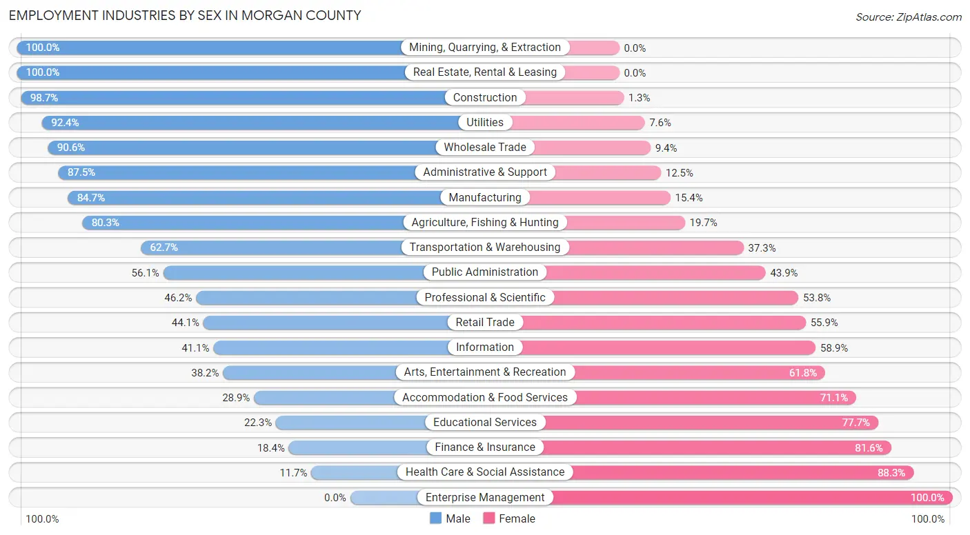 Employment Industries by Sex in Morgan County