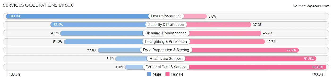 Services Occupations by Sex in Ritchie County