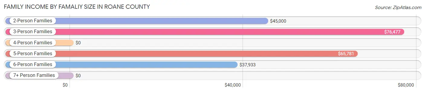 Family Income by Famaliy Size in Roane County