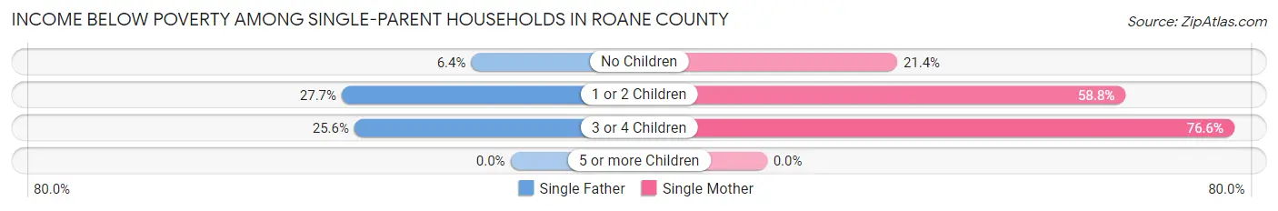 Income Below Poverty Among Single-Parent Households in Roane County