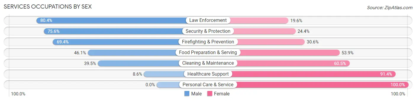 Services Occupations by Sex in Taylor County