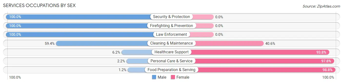 Services Occupations by Sex in Tyler County