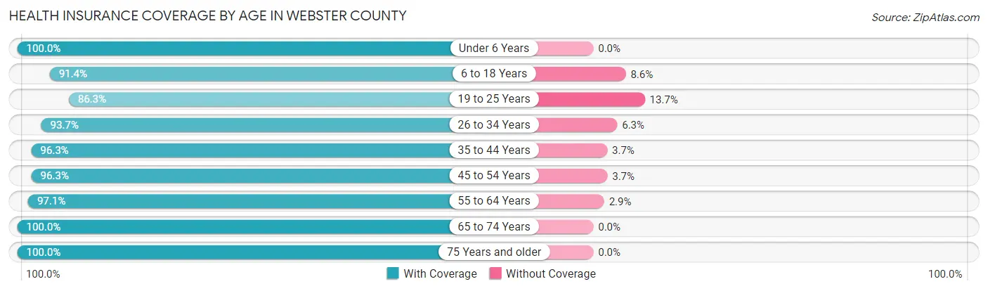 Health Insurance Coverage by Age in Webster County