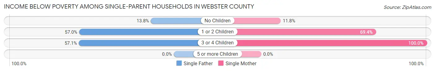 Income Below Poverty Among Single-Parent Households in Webster County