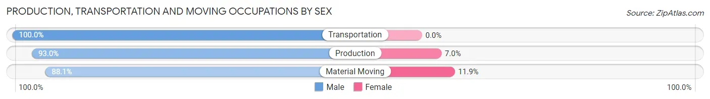Production, Transportation and Moving Occupations by Sex in Wirt County