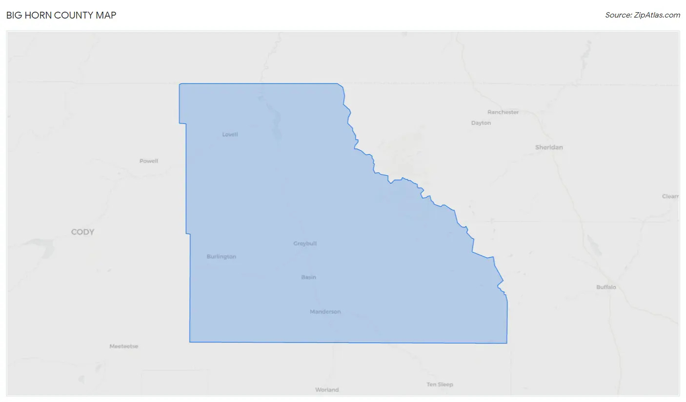 Big Horn County Map