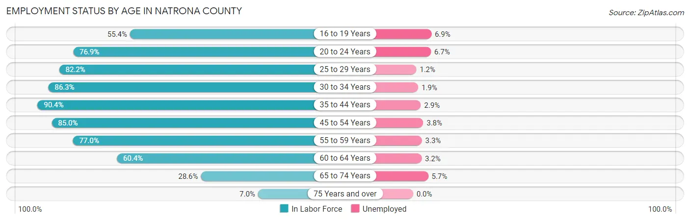 Employment Status by Age in Natrona County