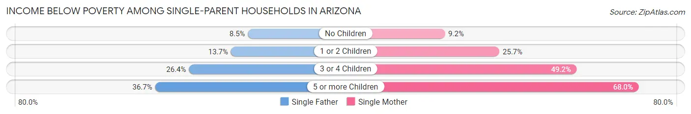 Income Below Poverty Among Single-Parent Households in Arizona
