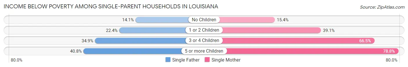 Income Below Poverty Among Single-Parent Households in Louisiana
