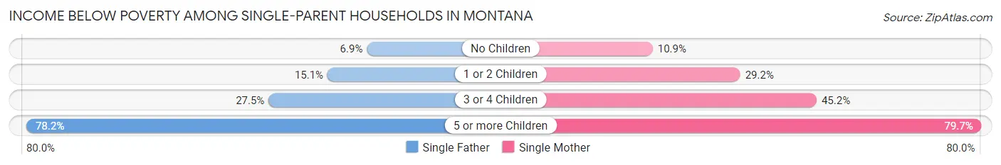 Income Below Poverty Among Single-Parent Households in Montana