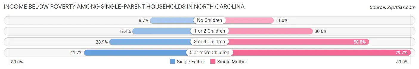 Income Below Poverty Among Single-Parent Households in North Carolina