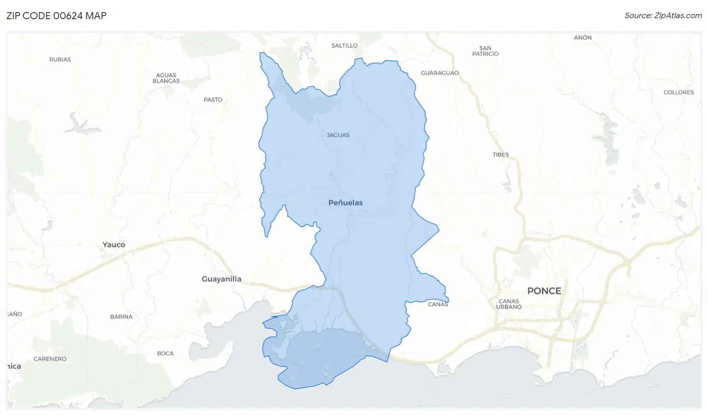 Zip Code 00624 Map