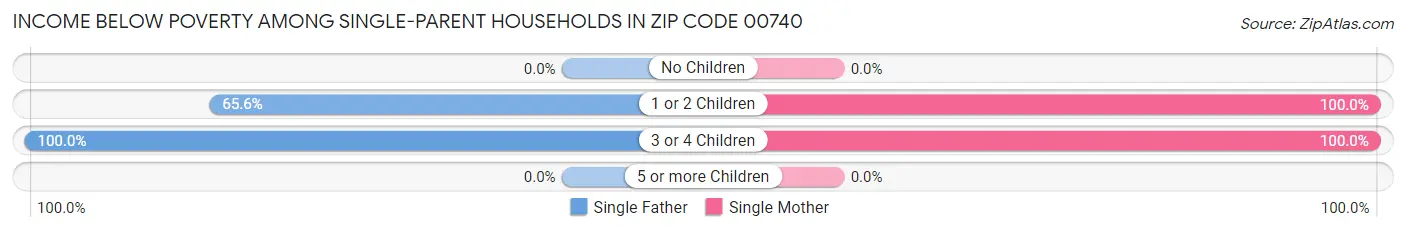 Income Below Poverty Among Single-Parent Households in Zip Code 00740