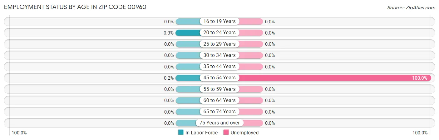 Employment Status by Age in Zip Code 00960