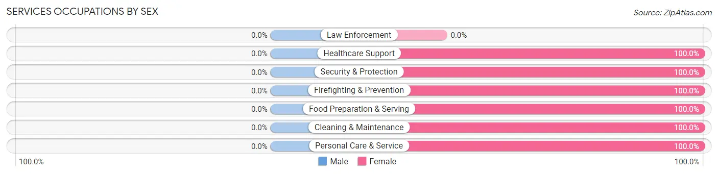 Services Occupations by Sex in Zip Code 01063