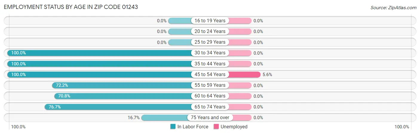 Employment Status by Age in Zip Code 01243