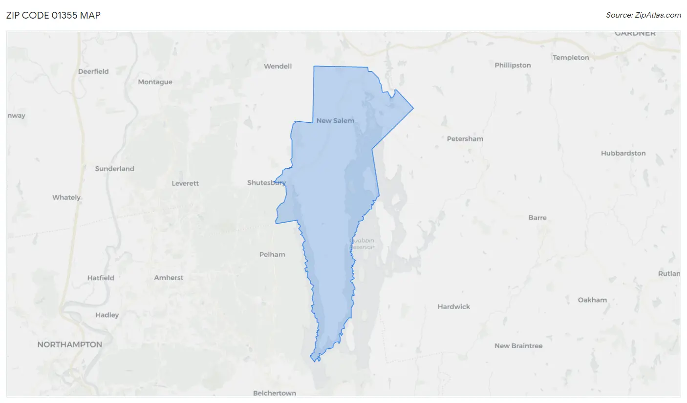 Zip Code 01355 Map