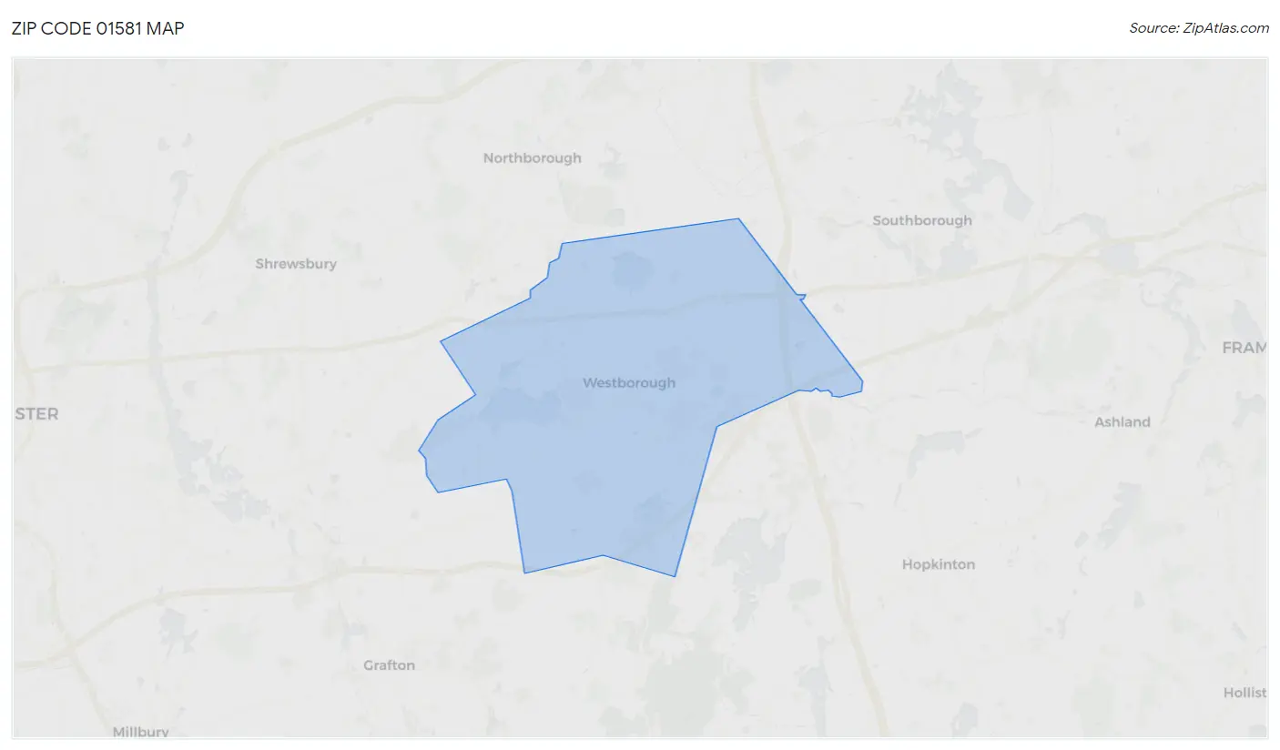 Zip Code 01581 Map