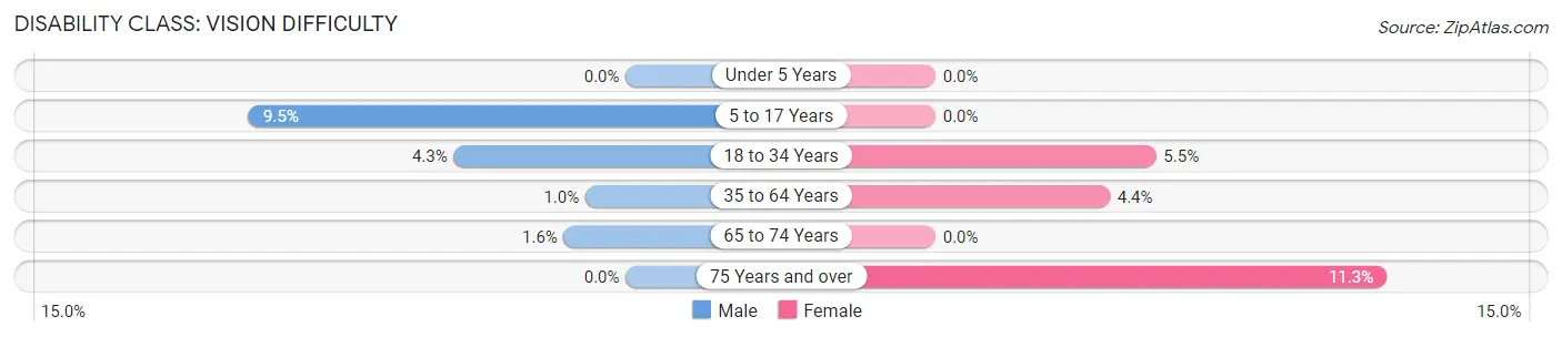 Disability in Zip Code 01607: <span>Vision Difficulty</span>