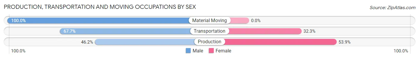 Production, Transportation and Moving Occupations by Sex in Zip Code 01740