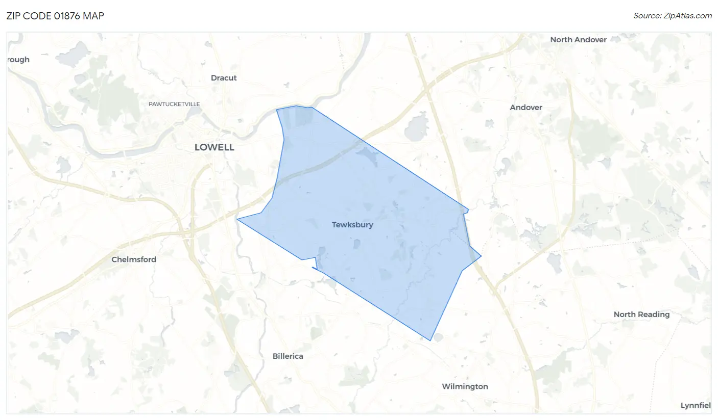 Zip Code 01876 Map