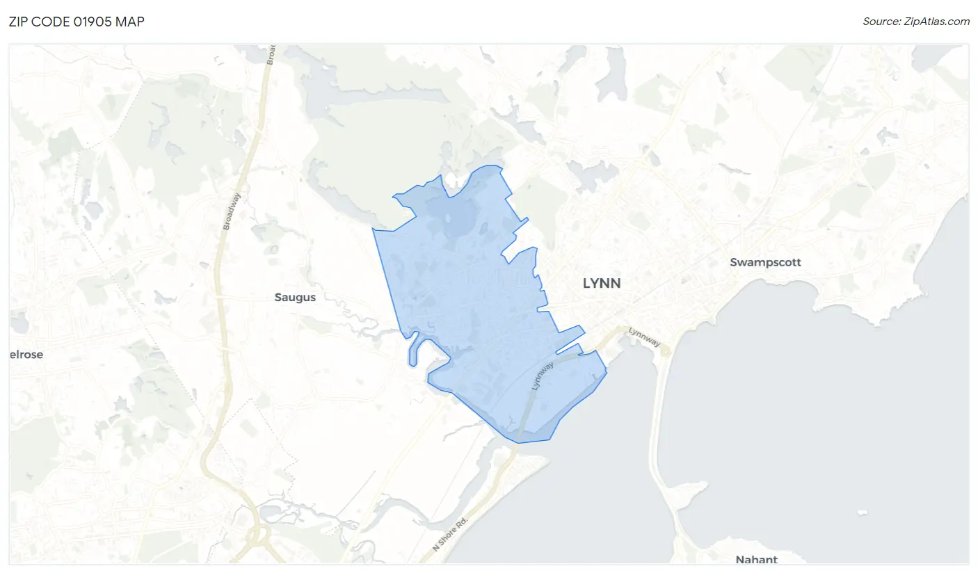 Zip Code 01905 Map