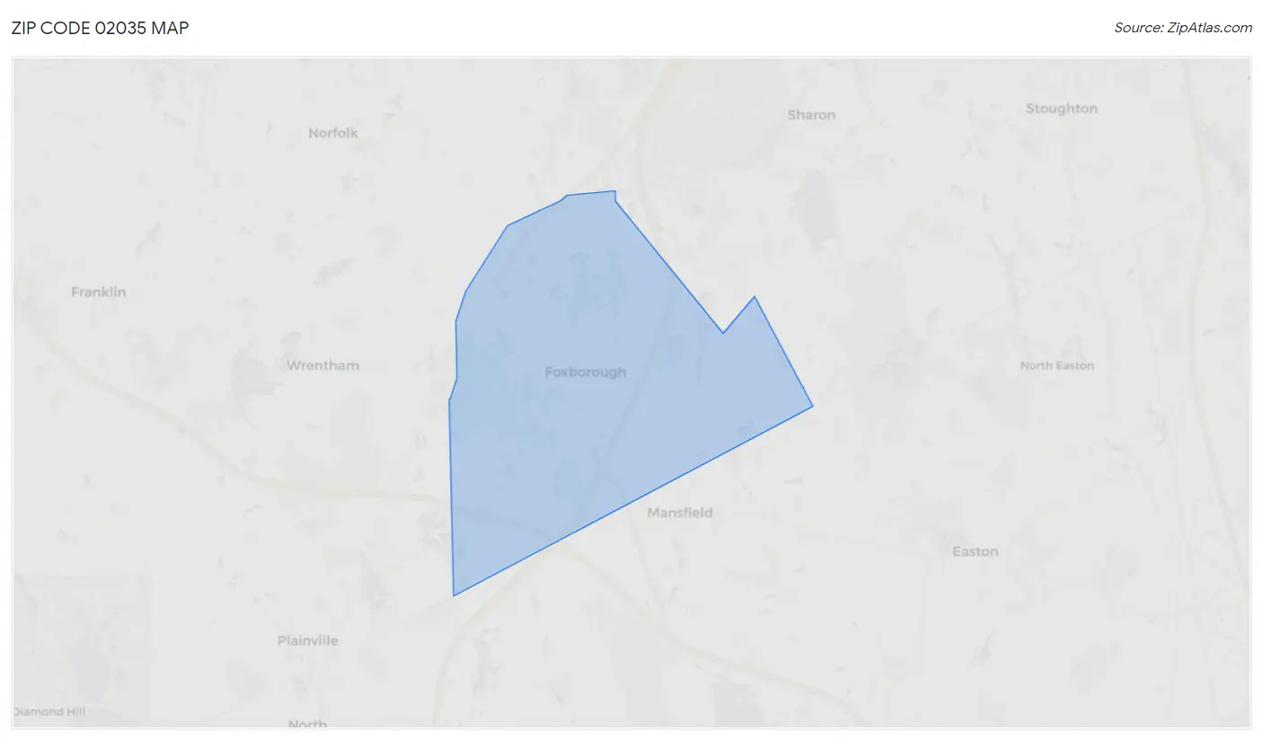 Zip Code 02035 Map