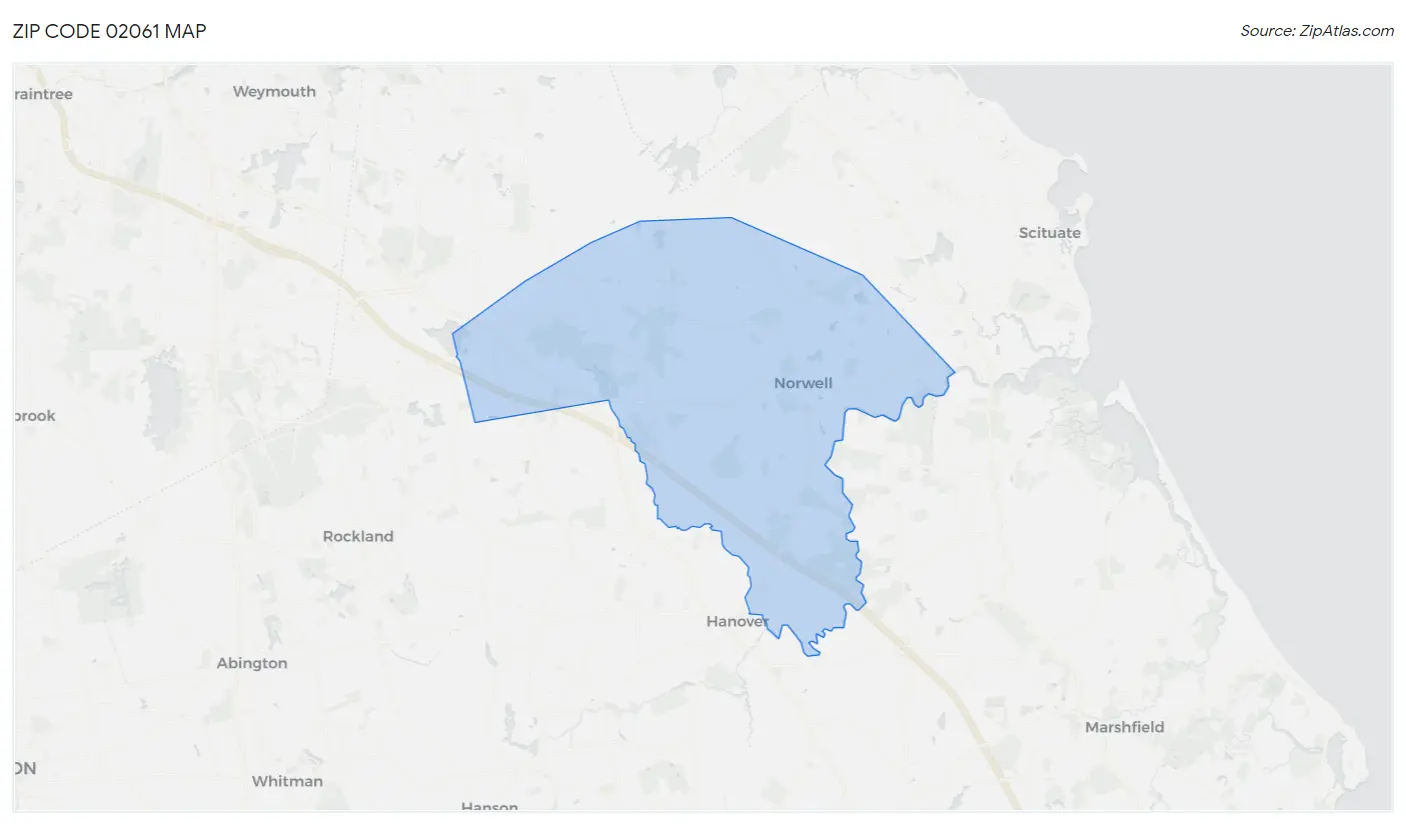 Zip Code 02061 Map