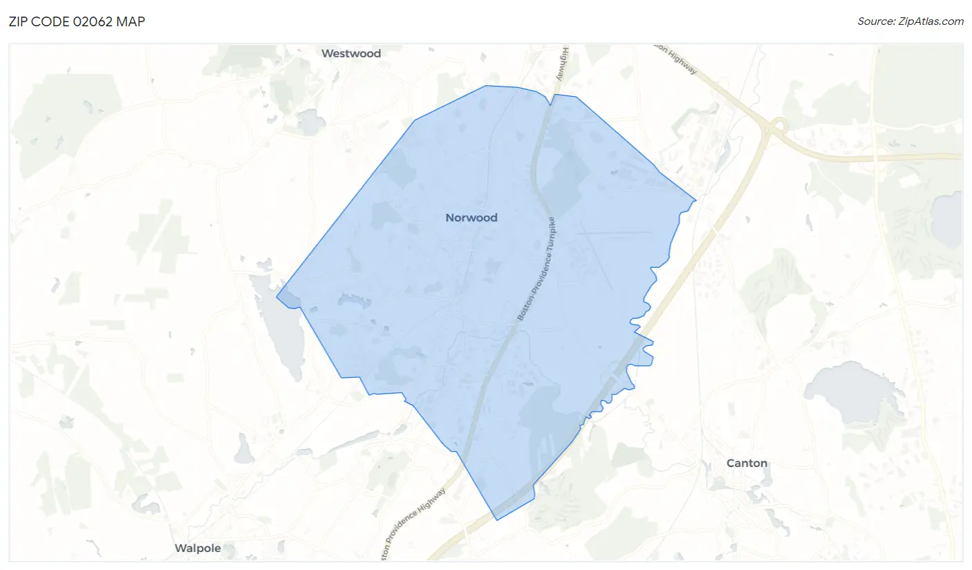 Zip Code 02062 Map