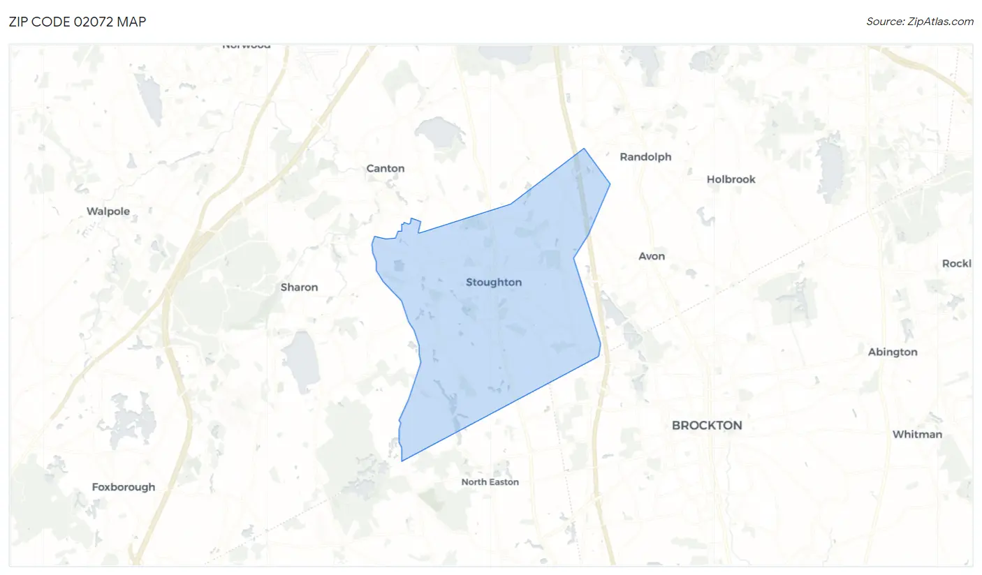 Zip Code 02072 Map