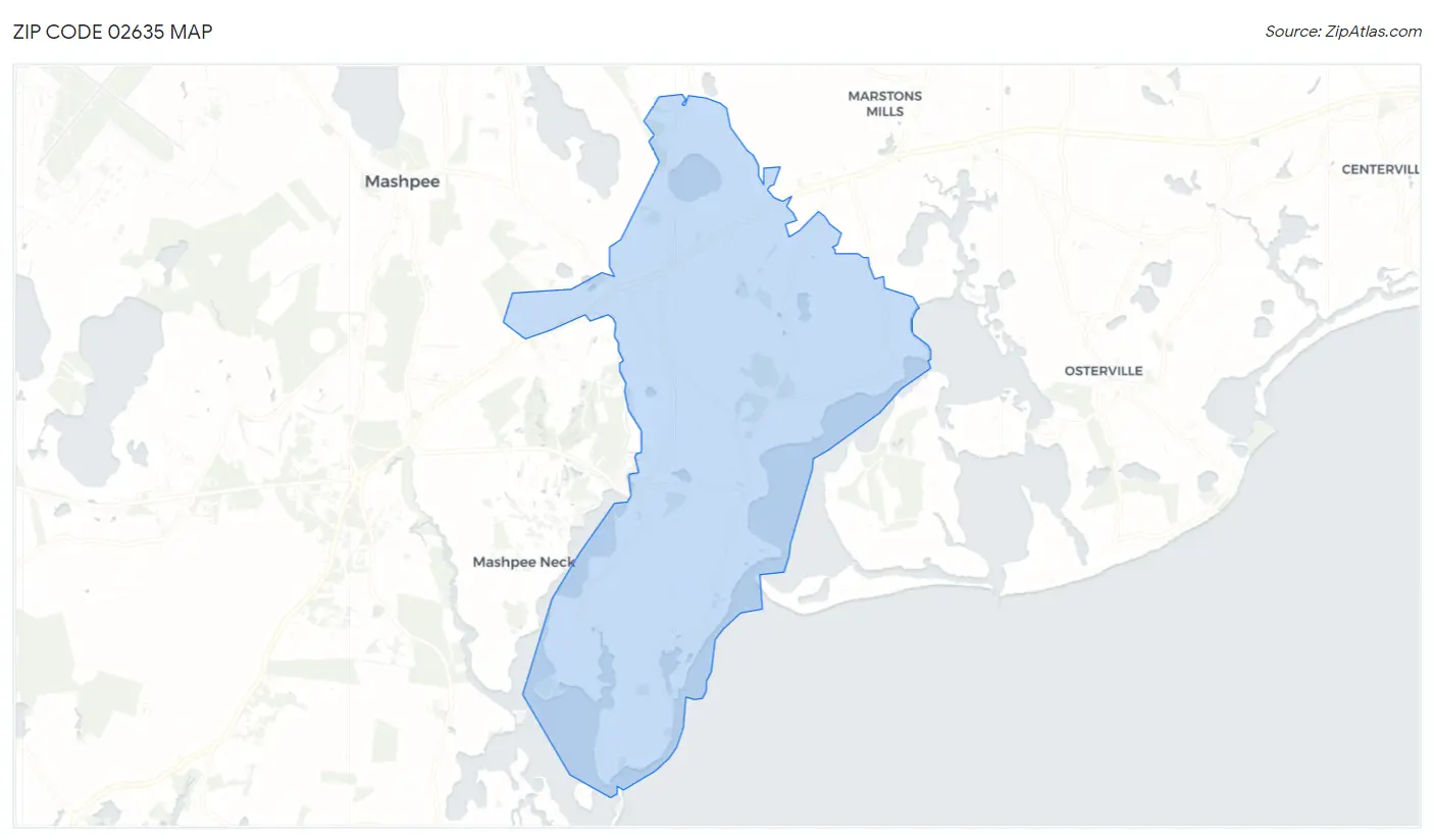 Zip Code 02635 Map