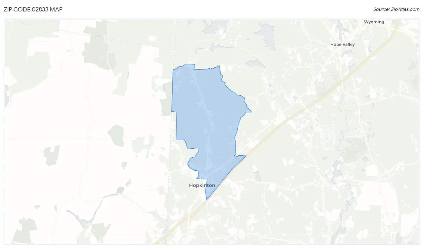 Zip Code 02833 Map