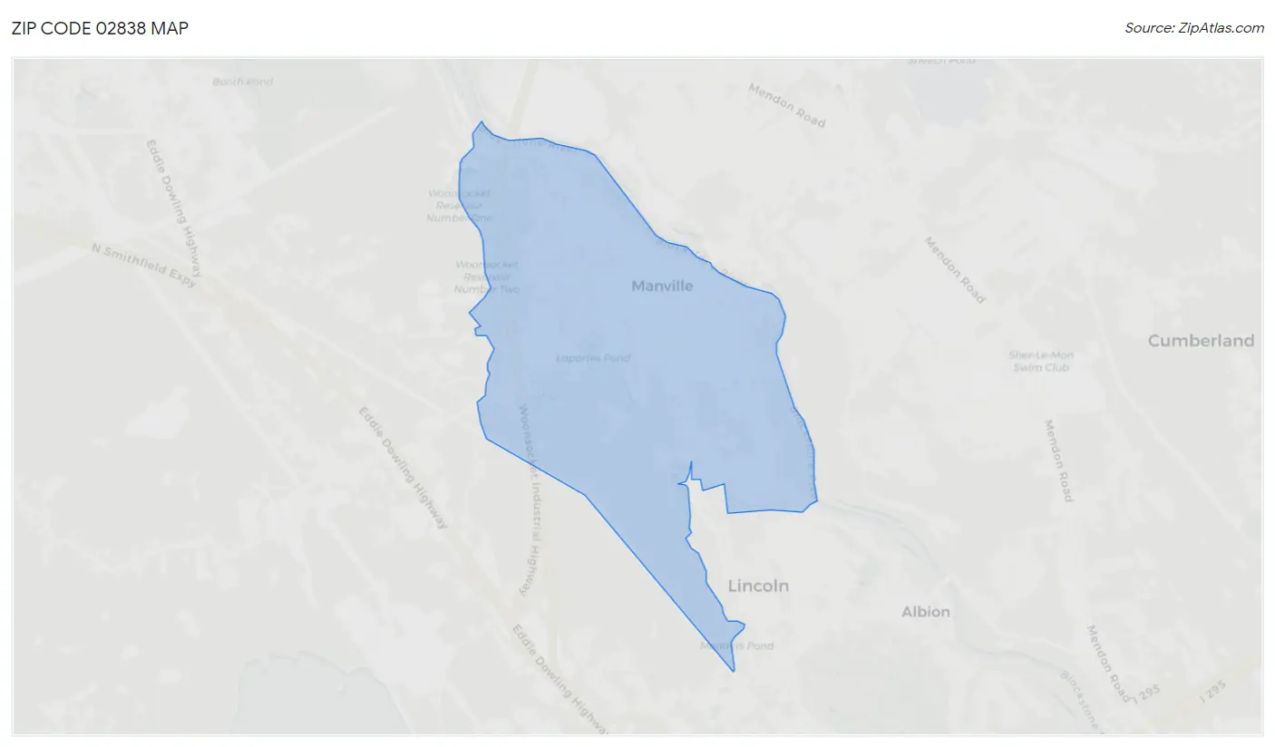 Zip Code 02838 Map