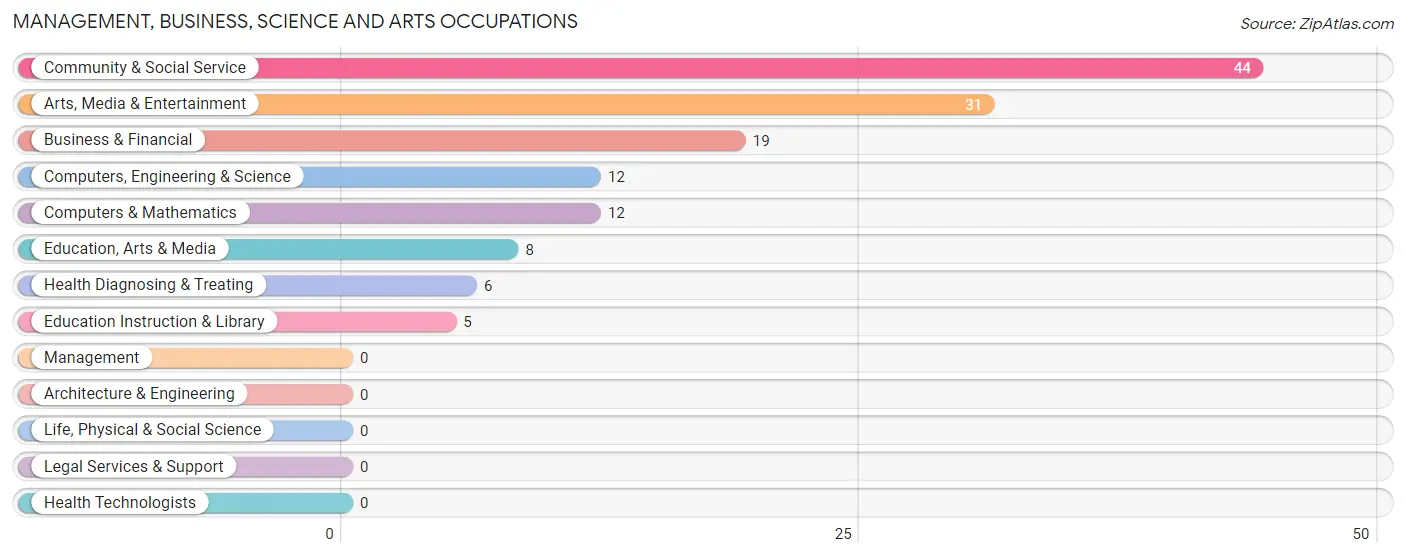 Management, Business, Science and Arts Occupations in Zip Code 02841