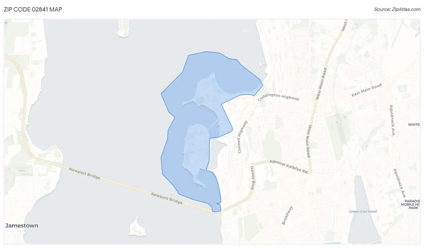 Zip Code 02841 Map